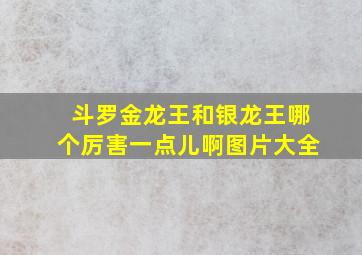 斗罗金龙王和银龙王哪个厉害一点儿啊图片大全