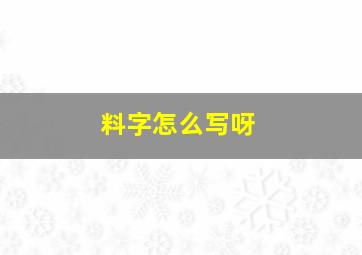 料字怎么写呀