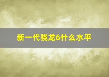 新一代骁龙6什么水平