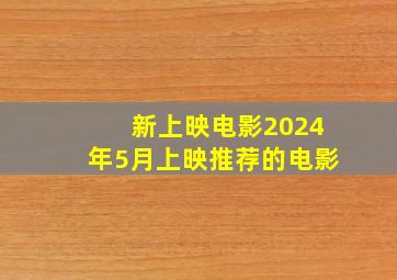 新上映电影2024年5月上映推荐的电影