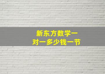 新东方数学一对一多少钱一节