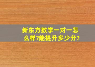 新东方数学一对一怎么样?能提升多少分?