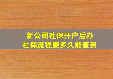 新公司社保开户后办社保流程要多久能查到