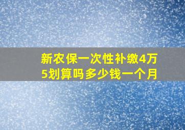 新农保一次性补缴4万5划算吗多少钱一个月