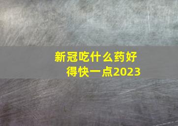 新冠吃什么药好得快一点2023