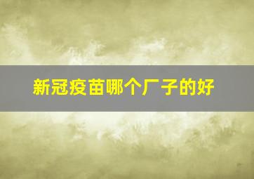 新冠疫苗哪个厂子的好