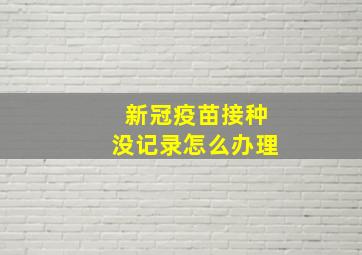 新冠疫苗接种没记录怎么办理