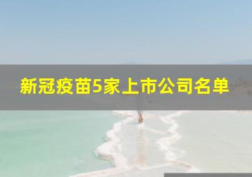 新冠疫苗5家上市公司名单