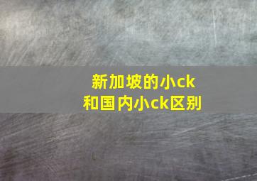 新加坡的小ck和国内小ck区别