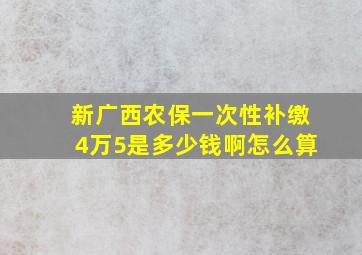 新广西农保一次性补缴4万5是多少钱啊怎么算