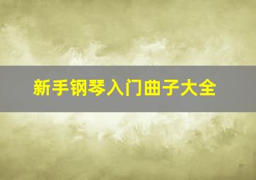 新手钢琴入门曲子大全