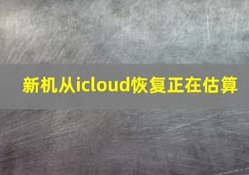 新机从icloud恢复正在估算