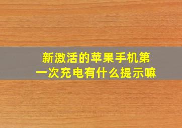 新激活的苹果手机第一次充电有什么提示嘛