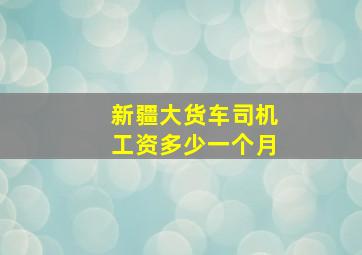 新疆大货车司机工资多少一个月