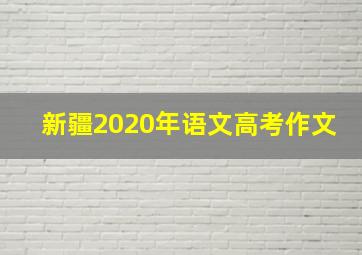 新疆2020年语文高考作文