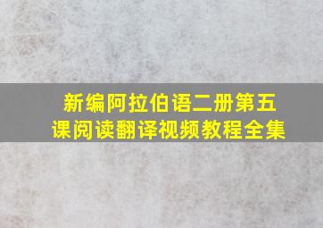 新编阿拉伯语二册第五课阅读翻译视频教程全集