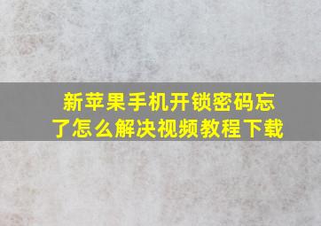 新苹果手机开锁密码忘了怎么解决视频教程下载