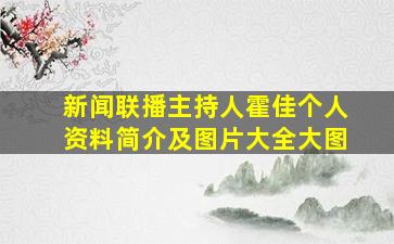 新闻联播主持人霍佳个人资料简介及图片大全大图