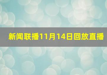 新闻联播11月14日回放直播