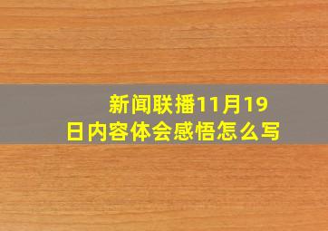 新闻联播11月19日内容体会感悟怎么写