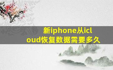 新iphone从icloud恢复数据需要多久