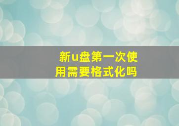 新u盘第一次使用需要格式化吗