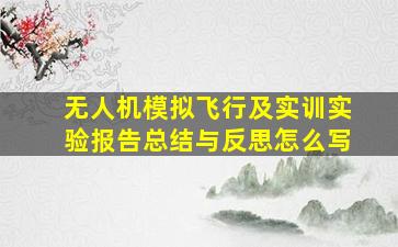 无人机模拟飞行及实训实验报告总结与反思怎么写