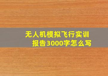 无人机模拟飞行实训报告3000字怎么写