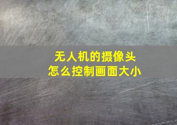 无人机的摄像头怎么控制画面大小