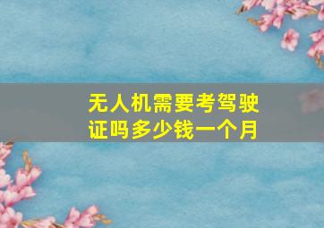 无人机需要考驾驶证吗多少钱一个月