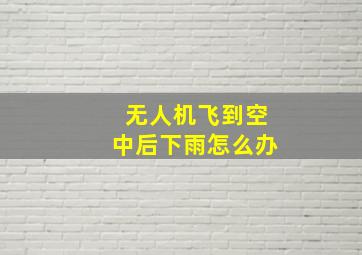 无人机飞到空中后下雨怎么办