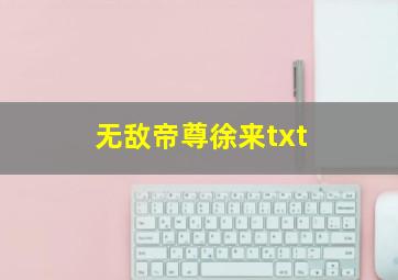 无敌帝尊徐来txt