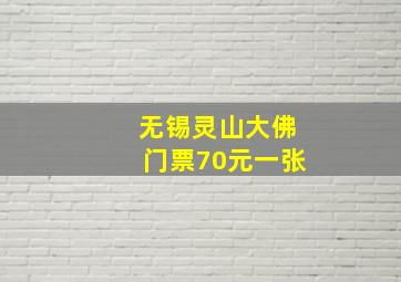 无锡灵山大佛门票70元一张