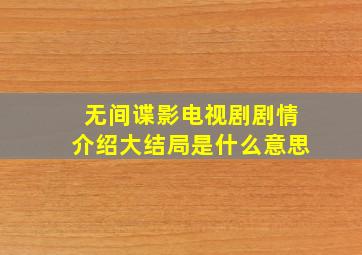 无间谍影电视剧剧情介绍大结局是什么意思