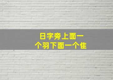 日字旁上面一个羽下面一个隹