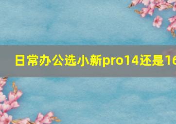 日常办公选小新pro14还是16