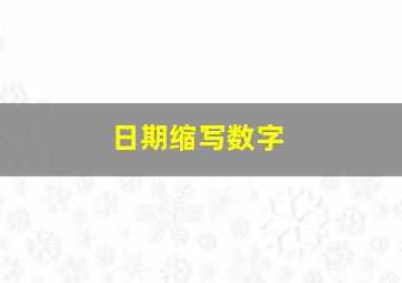 日期缩写数字