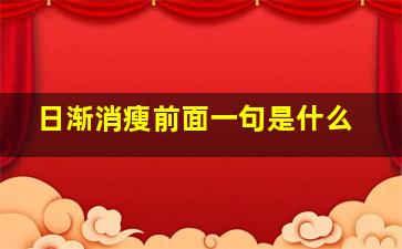 日渐消瘦前面一句是什么