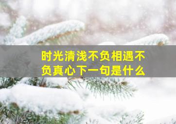 时光清浅不负相遇不负真心下一句是什么