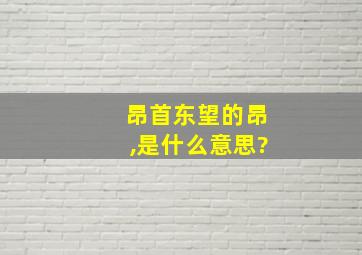 昂首东望的昂,是什么意思?