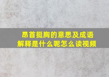 昂首挺胸的意思及成语解释是什么呢怎么读视频