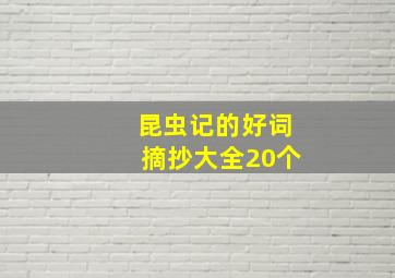 昆虫记的好词摘抄大全20个