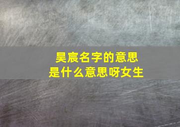 昊宸名字的意思是什么意思呀女生