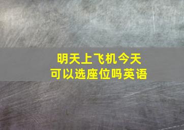 明天上飞机今天可以选座位吗英语