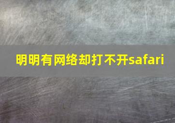 明明有网络却打不开safari