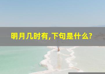 明月几时有,下句是什么?