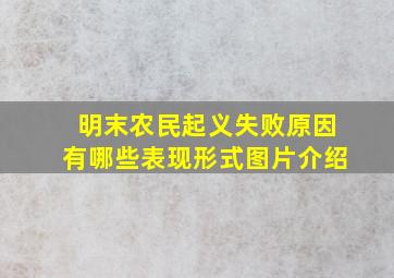 明末农民起义失败原因有哪些表现形式图片介绍