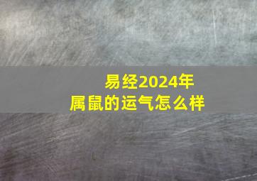 易经2024年属鼠的运气怎么样