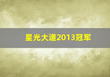 星光大道2013冠军