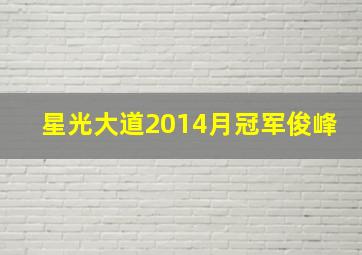 星光大道2014月冠军俊峰